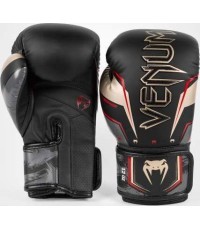 Venum Elite Evo Boxing Gloves - Black/Gold/Red
