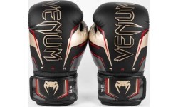Venum Elite Evo boksa cimdi, melns/zelta/sarkans