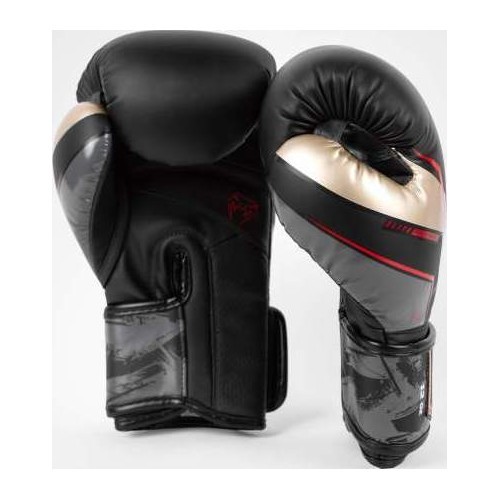 Venum Elite Evo Boxing Gloves - Black/Gold/Red