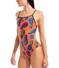 Sieviešu peldkostīms Pineapples Tie Back, oranži melns, 34 - 350