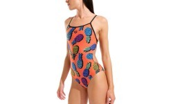 Sieviešu peldkostīms Pineapples Tie Back, oranži melns, 34 - 350
