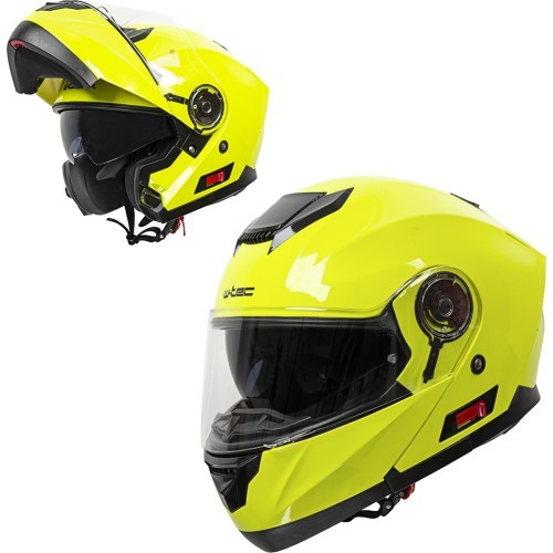 Flip-Up Motorcycle Helmet W-TEC Cullo - Fluo Yellow