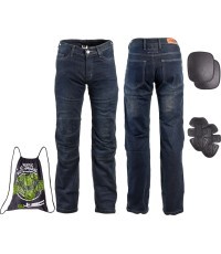 W-TEC Pawted Dark men's moto jeans - Dark blue