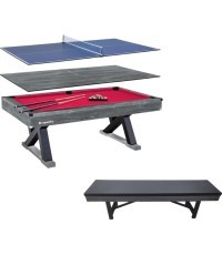 Billiards Table 3-in-1 inSPORTline Residento w/ Bench - Dark Wood