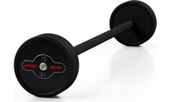 Rubberized straight barbell 15 kg mat black - Marbo Sport