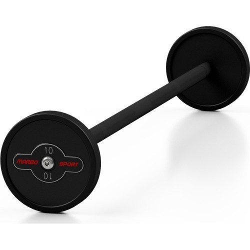 Прямой обрезиненный гриф 10 кг матовый чёрный - Marbo Sport