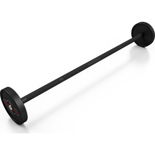 Rubberized straight barbell 10 kg mat black - Marbo Sport