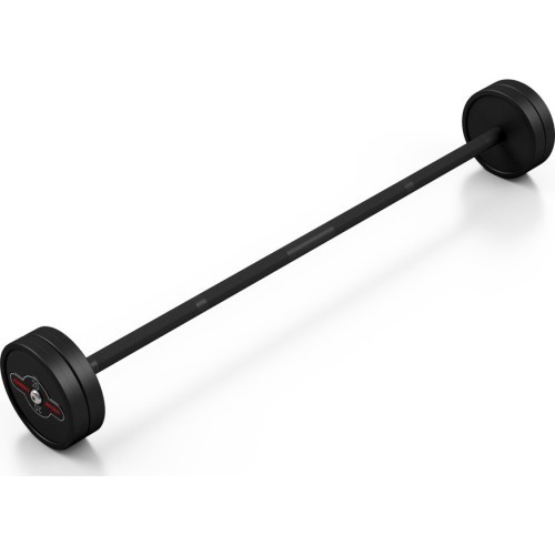 Rubberized straight barbell 20 kg mat black - Marbo Sport
