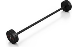 Rubberized straight barbell 20 kg mat black - Marbo Sport