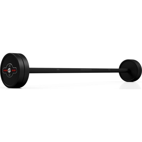 Rubberized straight barbell 20 kg mat black - Marbo Sport