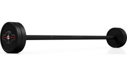 Rubberized straight barbell 20 kg mat black - Marbo Sport