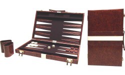 Backgammon piping brown 38 x 48 cm