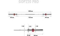 Olimpiskais stienis HMS GOP220, 2200 mm + fiksators ZG1000R