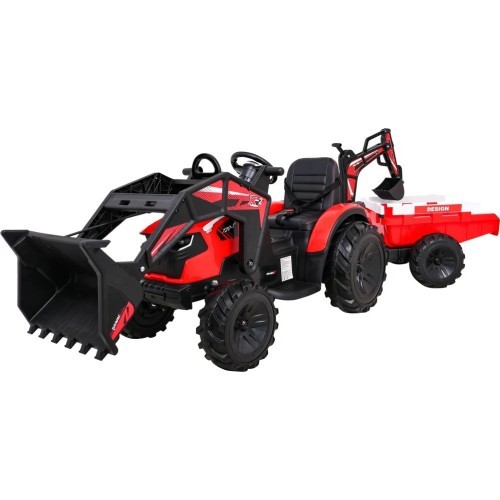 Akumulatora traktors ar piekabi Buggy 720-T, sarkans