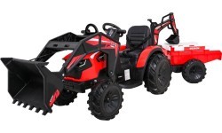 Трактор на аккумуляторе с прицепом Buggy 720-T, красный