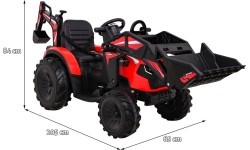 Трактор на аккумуляторе с прицепом Buggy 720-T, красный