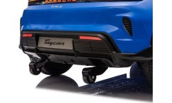 Elektromobilis Porsche Taycan Turbo S zils
