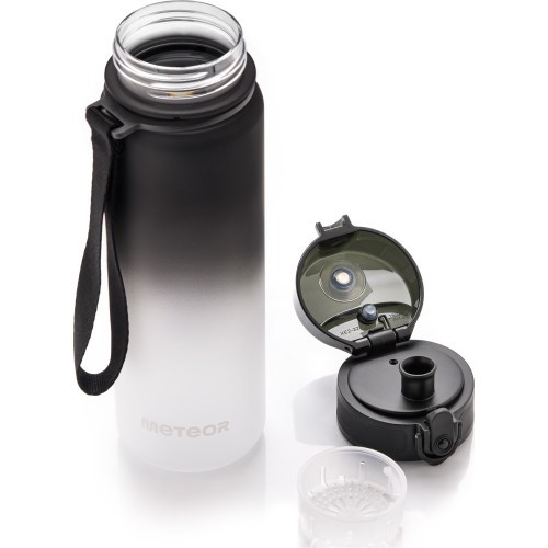 Sporta ūdens pudele Meteor, 500 ml - Melns/balts