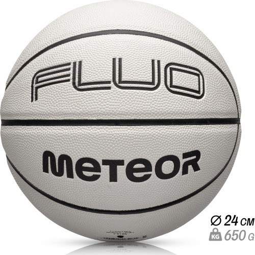 Basketbola bumba Meteor Fluo, 7. izmērs - Balts/neona zaļš
