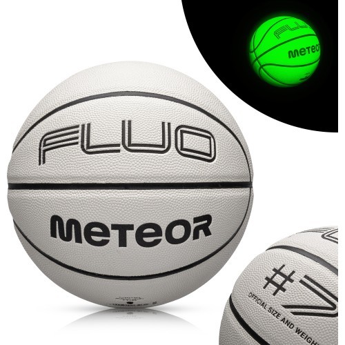 Basketbola bumba Meteor Fluo, 7. izmērs - Balts/neona zaļš