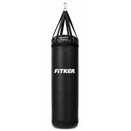 Boksa maiss Fitker PRO ar siksnām, PVC, melns - 130X60cm