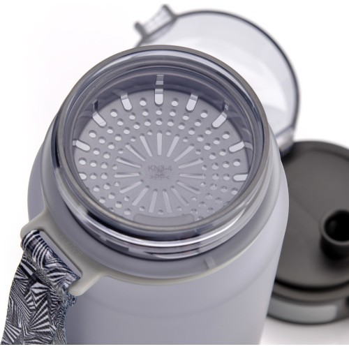 Спортивная бутылка для воды Meteor 1000 мл тёмно-зелёная - Серый