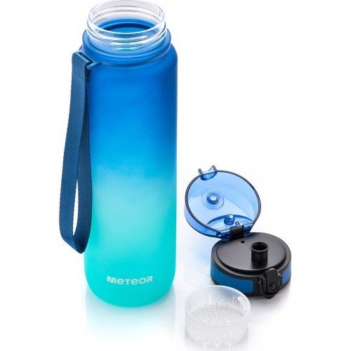 Sporta ūdens pudele Meteor 1000 ml tumši zaļa - Zila || Tirkīza