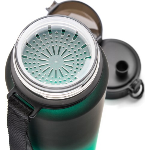 Sports water bottle meteor 1000 ml dark green - Black / Green