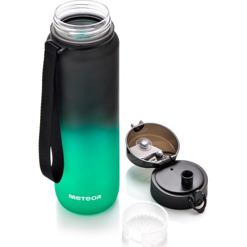 Sports water bottle meteor 1000 ml dark green - Black / Green