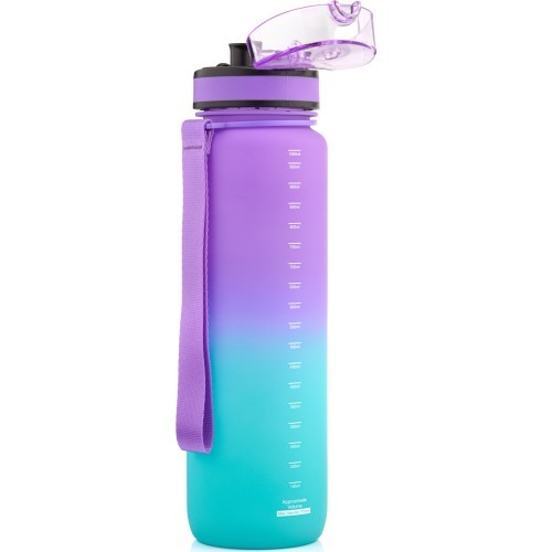 Sporta ūdens pudele Meteor 1000 ml tumši zaļa - Zilganzaļa || Violeta