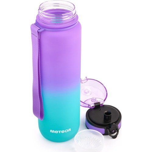 Sporta ūdens pudele Meteor 1000 ml tumši zaļa - Zilganzaļa || Violeta