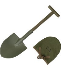 Lāpsta US T-Spade M10, olīvzaļa, ar auduma somu
