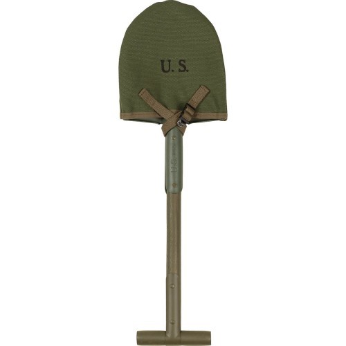 Лопата US T-Spade M10, оливково-зелёная, с брезентовым чехлом