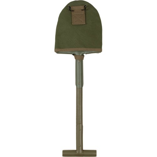 Лопата US T-Spade M10, оливково-зелёная, с брезентовым чехлом