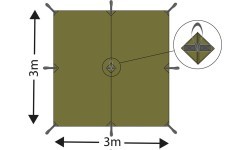 Tents “Tarp Extreme”, woodland, apm. 300 x 300 cm