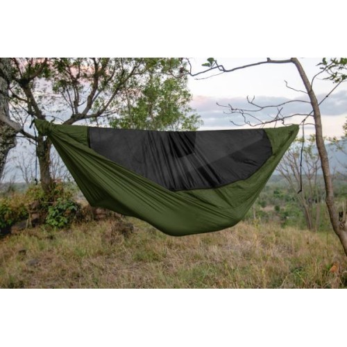 Šūpuļtīkls Pro Army Green ar melnu tīklu
