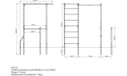 Outdoor ladder + pull-up bar with bag holder + handrails for dips (long) MO-Z5 - Marbo Sport