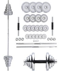 Hromētu hanteļu komplekts koferī HMS STC50 2x25 kg