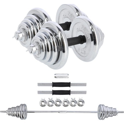 Chrome Dumbbell Set In Suitcase HMS STC50 2x25kg