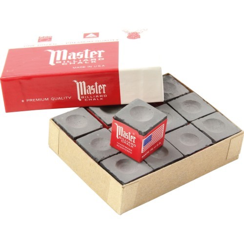 Бильярдный мел Master Charcoal, 12 шт.