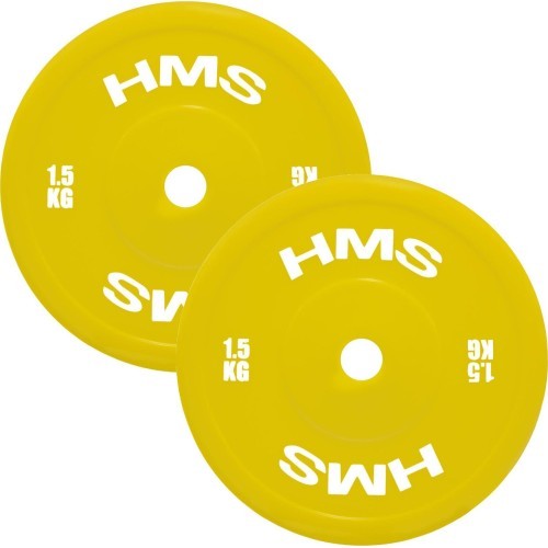 TPP01 dzeltens PE svaru disks 2 x 1,5 kg HMS - 2x1.5kg