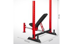 ADJUSTABLE WEIGHT BENCH WITH BARBELL RACK, LEG DEVELOPER AND PREACHER CURL PAD LS7688 HMS