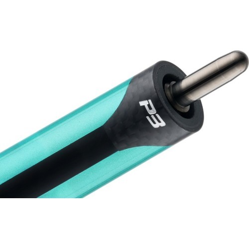 Biljarda kija Predator P3 Teal LL, Uni-Loc, Revo šahta, melna Vault Plate, 12,9 mm UL
