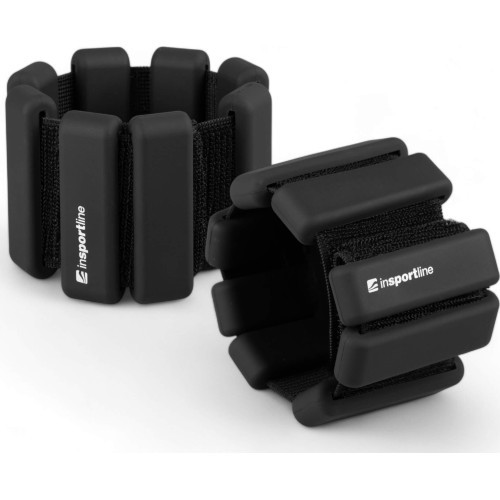 Potīšu un plaukstu locītavu svari inSPORTline Brace 2 x 1,5 kg - Melna
