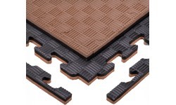 Tatami puzles paklājs inSPORTline Sazegul 100 x 100 x 2 cm - Mocha mousse-černá, vzor 5 proužků