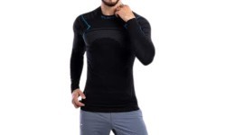 Vīriešu krekls ar garām piedurknēm Brubeck Thermo Black LS13040A - Black/Blue