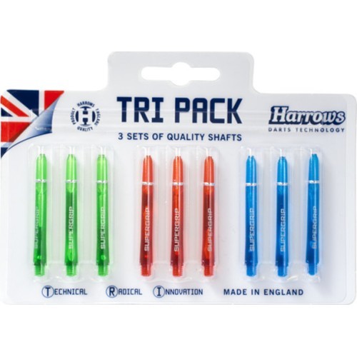Vidēji krāsaini šautriņu kātiņi Harrows Supergrip Tri Pack