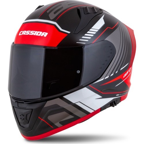 Motociklista ķivere Cassida Aero Drome Black Pearl/Red/White/Gray
