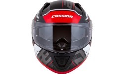 Motociklista ķivere Cassida Aero Drome Black Pearl/Red/White/Gray