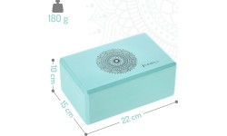 Набор для йоги HMS мятный коврик TPE YM10 + блок KJ02 + ремень SJ02
